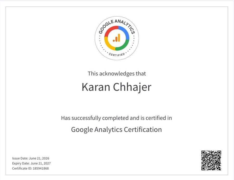 Google Analytics (GA4) certificate