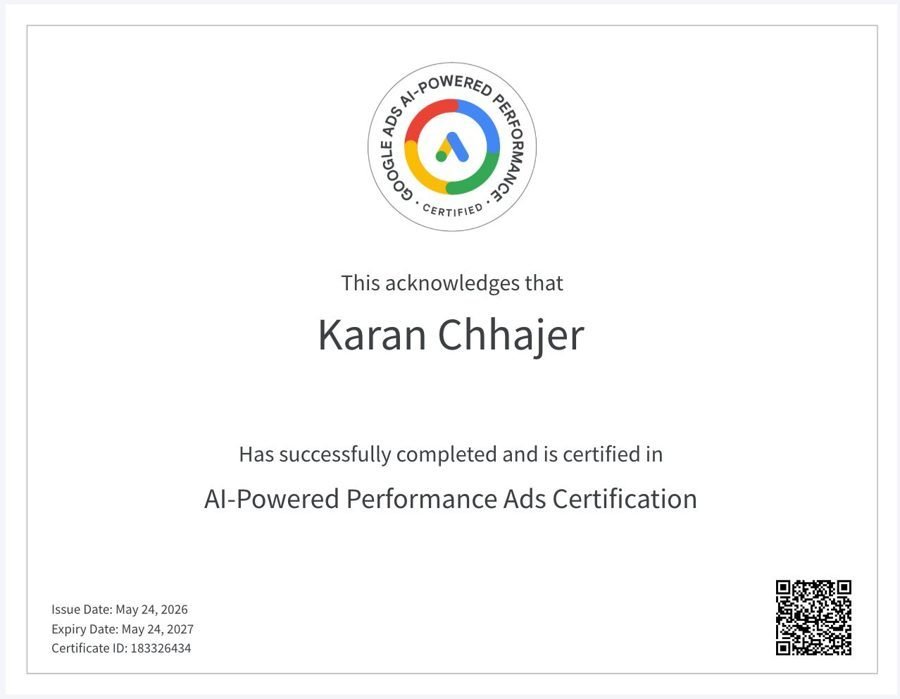 AI-Powered Performance Ads certificate